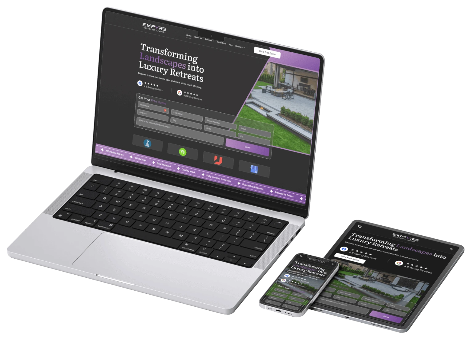 EMPYRE outdoor living Website